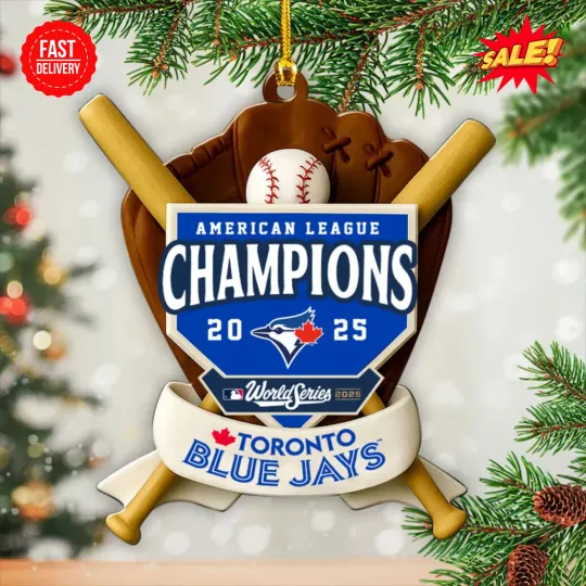 Discover Toronto Blue Jay 2025 American League Champions 2-sided Acrylic Ornament