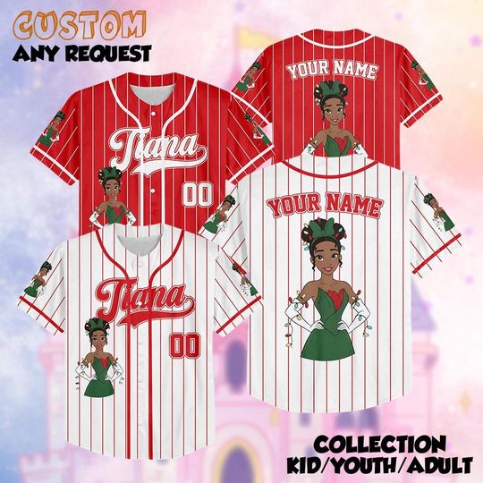 Discover Princess Tiana Christmas Jersey, Disney Tiana Christmas Lights Jersey, Princess Coquette Christmas Shirt, Disney Coquette Christmas Shirt