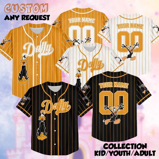 Custom Daffy Duck Baseball Jersey, Personalized Daffy Duck Shirt, Baseball Team Outfit, Gift For Fans, Outfit Matching Family Tee