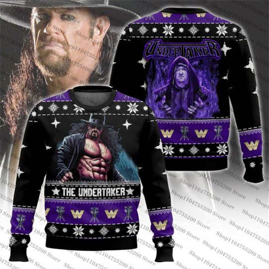 Purple The Undertake Unisex Christmas Limited Ugly Sweater Wrestling Sports Sweatshirt Hot Sale Family Gifts Pullover Unique