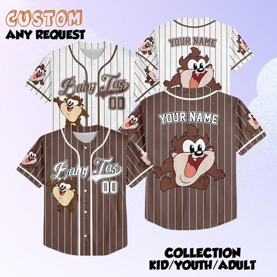 Discover Custom Baby Taz Baseball Jersey, Custom Looney Tunes Shirt, Disneyland Baseball Team Outfit, Birthday Gift For Fans
