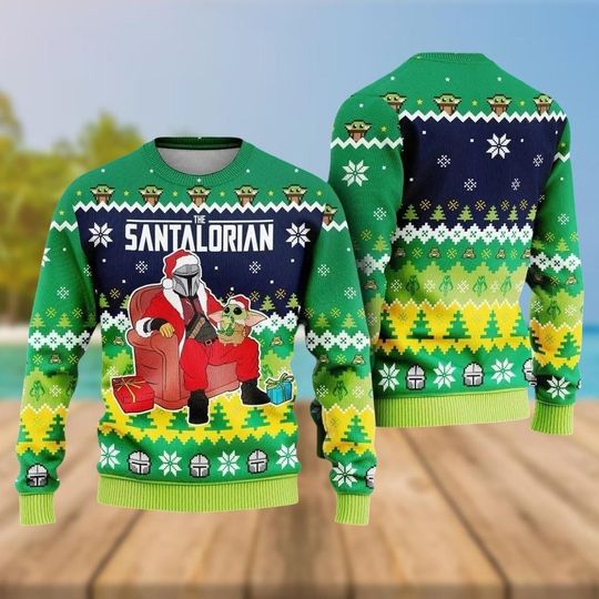 Discover Star Wars Ugly Christmas Sweater, Santalorian Sweater, Sci-Fi Holiday Sweater, Movie Sweater For Men And Women, Xmas Holiday Gift