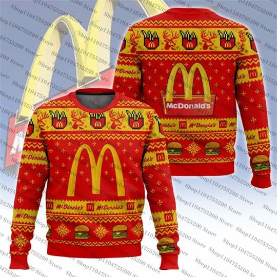Discover Fried chicken fast food Logo Ugly Christmas Sweater Holiday Sweatshirt Men Women Pullover Xmas Santa 2026 New Hot Sale Top