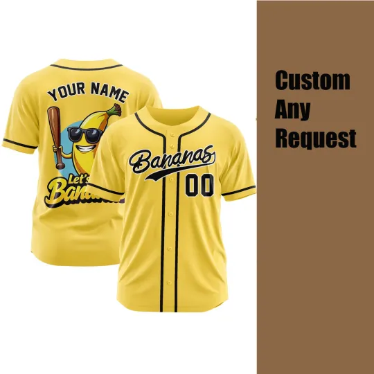 Discover Savannah Bananas Baseball Jersey Custom Name Number Yellow
