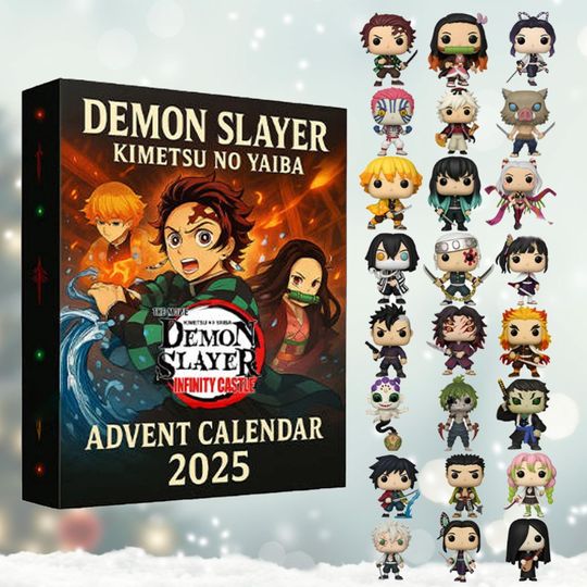 Discover 2025 demon Advent Calendar, 24 Mini Anime Figures, Kimetsu no Yaiba Christmas Countdown, Anime Gift for Fans, Children Toys Gifts