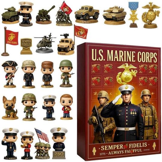 US Marine Corps Advent Calendar, Chirstmas Gifts For Veteran, Military US Ornament, Christmas Countdown Calendar, Anniversary Marine