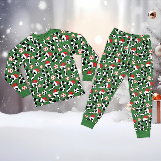 Discover Six Seven 67 Soccer Christmas Pajama Set for Adults, Holiday Matching Soccer Lover Sleepwear