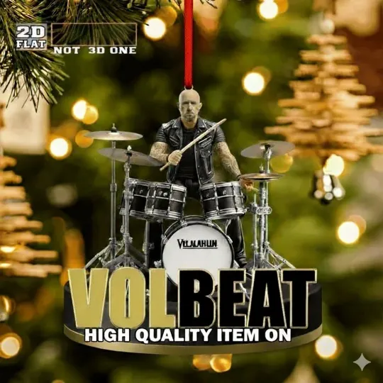 Discover 2025 Volbeat Band Jon Larsen Christmas Ornament Acrylic