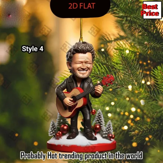 Discover 2D FLAT - Blake Shelton Christmas Ornaments Acrylic Gift For