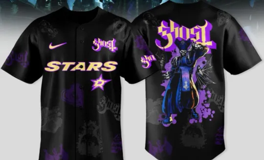 Discover Dal-las Stars x Gh0st Band World Tour 2025 Baseball Jersey