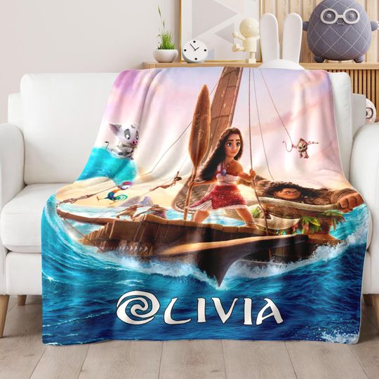 Discover Custom Name Moana Maui Blanket, Moana 2 Movie Blanket, Moana Princess Blanket, Moana Characters Blanket, Princess Moana Lovers Blanket
