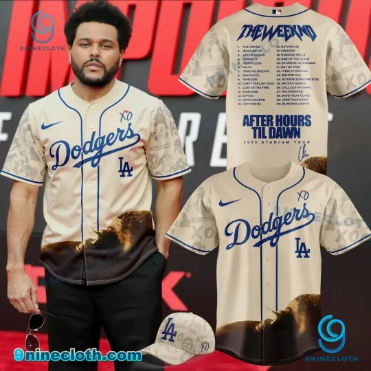 Discover Dodgers X Weeknds After Hours Til Dawn Tour 2025 Baseball Jersey
