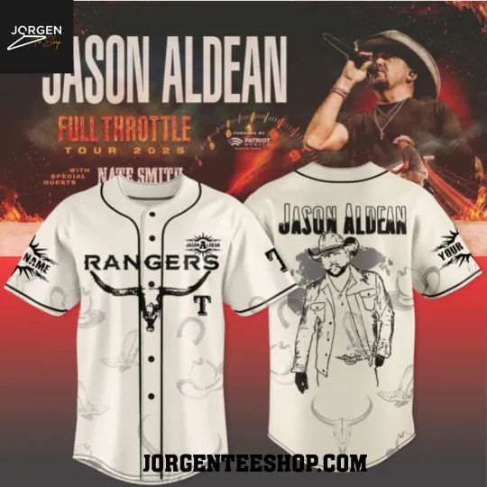 Texas Ranger Jason Aldean 2025-2026 Full Throttle Tour Custom Name Baseball Jersey