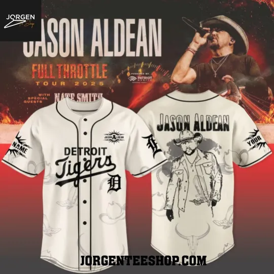 Detroit Tiger Jason Aldean 2025-2026 Full Throttle Tour Baseball Jersey