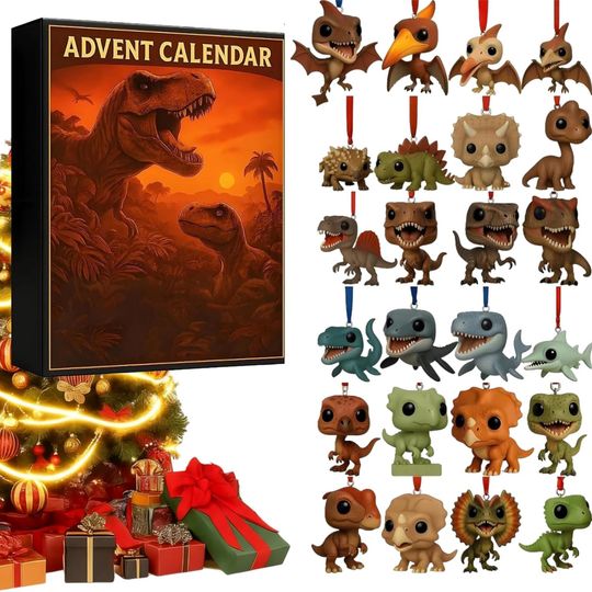 Discover Dinosaur Park Advent Calendar 2025 with 24 Acrylic 2D Dragon Pendant Christmas Countdown Calendar Xmas Christmas Advent Calendar