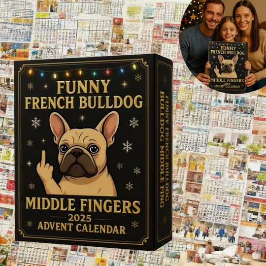 Discover 1Set Funny Middle Finger French Bulldog Blind Box Advent Calendar 2025 24 Day Festive Countdown Christma Tree 2D Acrylic Pendant