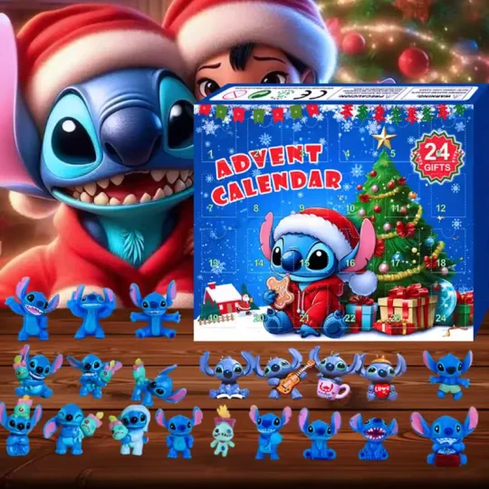 Discover Stitch Christmas Advent Calendar Lilo Stitch Blind Box 24 Day Model Anime New Year Blind Box Children's Toys Gift Guess Bag