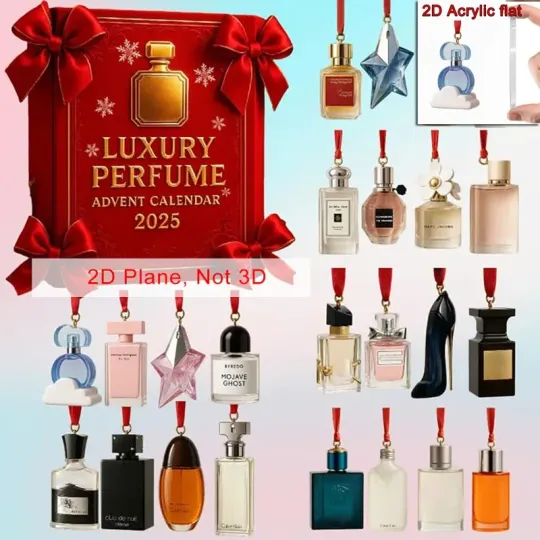 Discover Luxury Perfume Advent Calendar 24 Days Countdown Calendar Blind Box 2D Acrylic Pendant Christmas Gifts Excluding Perfume Liquid
