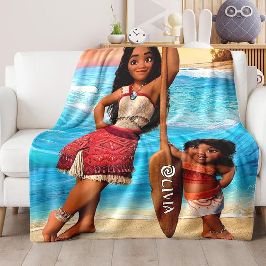 Custom Moana Movie Blanket, Princess Moana Blanket, Moana Characters Blanket, Baby Princess Moana Birthday Gift