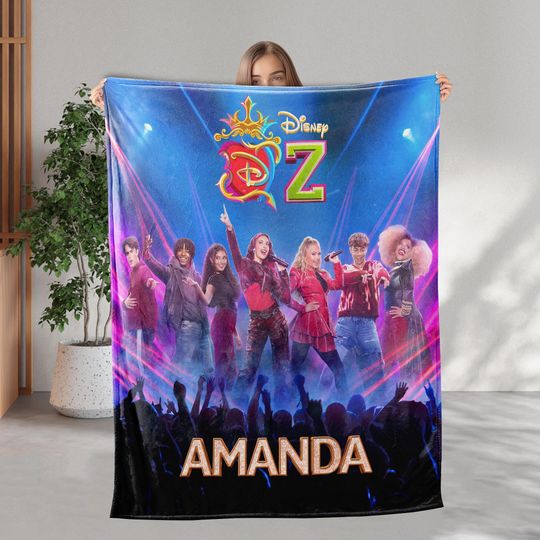 Discover Personalized Disney Descendants Zombies World Tour Blanket, Descendants Zombies Concert Blanket Gift, The Rise Of Red, Disney Tour Blanket