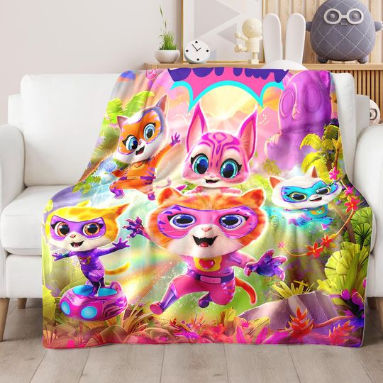 Discover Personalized Disney Superkitties Season 3 Blanket, Superkitties Blanket Birthday Gift, Buddy Bitsy Ginny Sparks Hero Blankets