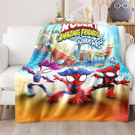 Discover Personalized Spidey And Amazing Friends Water Webs Blanket, Spidey And Amazing Friends Blanket, Spidey Kids Birthday Gifts