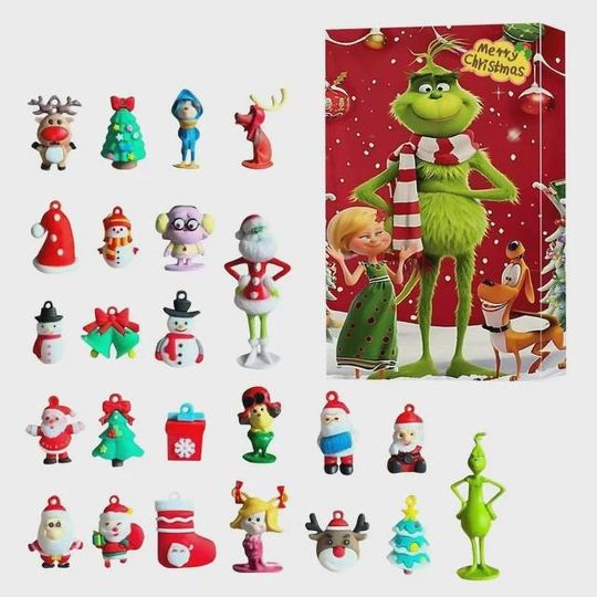 Mr funny character Grin 2D Advent Calendar, Christmas Countdown 2D Advent Calendar Gift Box With 24pcs