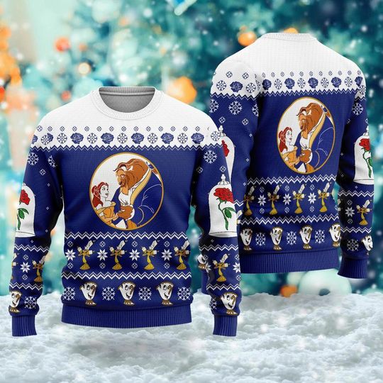 Discover The Beast And Beauty Princess Ugly Christmas Sweater, The Beast Movie Xmas Sweatshirt, Christmas Gift For Men Women Kid, Magic King Shirt