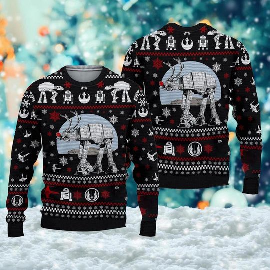Discover Robot Galaxy Movie Character Ugly Christmas Sweater, Spaceship Xmas Sweatshirt, Christmas Gift For Men Women Kid, Xmas Party Gift