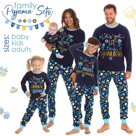 Matching Family Hanukkah Pajama Set for Adults and Kids
