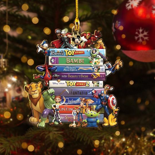Discover Animated Movie Stack Ornament, Classic Cartoon Collection Gift, Retro Film Buff Xmas Decor, 90s Style Movie Fan, 2D Flat Acrylic Tree Hanger