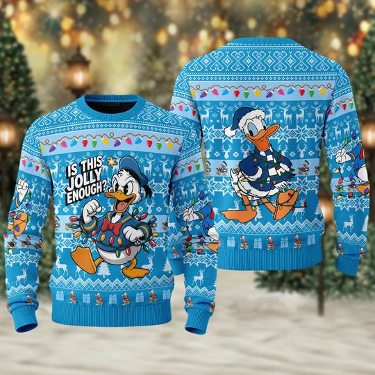 Discover Is This Jolly Enough Ugly Christmas Sweater, Donald Duck Shirt, Disney Xmas Party Sweater, Christmas Family Trip Shirt, Xmas Holiday Tee