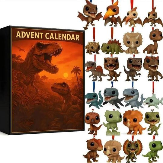 Dinosaur Adventure Advent Calendar, Cute Dinosaur Christmas Advent Calendar, Animal Lover Christmas Gift, Christmas Countdown Calendar