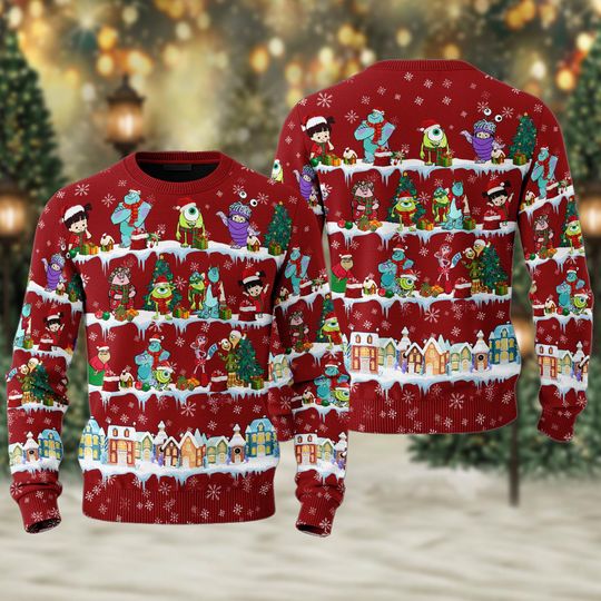 Monsters Inc Ugly Christmas Sweater, Monster Inc Xmas Sweatshirt, Monster Halloween Character Shirt, Christmas Gift For Men Women Kid