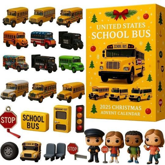 Discover United States School Bus Advent Calendar, Bus Driver Christmas Ornament, School Bus Driver Appreciation Gift 2025, Driver Appreciation Gift