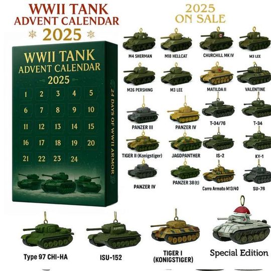 Discover WW2 Tank Advent Calendar, Veteran Tank Ornament, Military Tank Ornament, Tank Christmas Ornament, Gift for Veteran, Christmas Gift