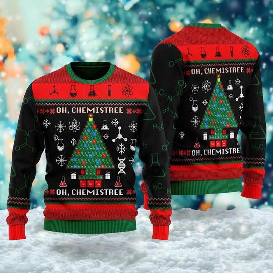 Discover Oh, Chemistree Science Ugly Christmas Sweater, Chemist Lover Xmas Sweatshirt, Christmas Gift For Men Women Kid, Merry Christmas Jumper