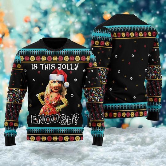 Is This Jolly Enough 3D All Over Printed T-shirt, US Comedy Movie Ugly Christmas Sweater, Muppets Xmas Sweatshirt, Gift For Men Women Kid