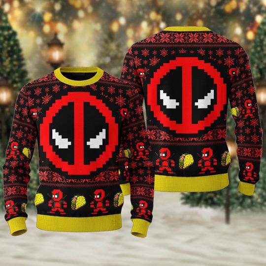Discover Funny Superhero Character Movie Ugly Christmas Sweater, Hero Icon Xmas Sweatshirt, Christmas Gift For Men Women Kid, Hero Face Shirt