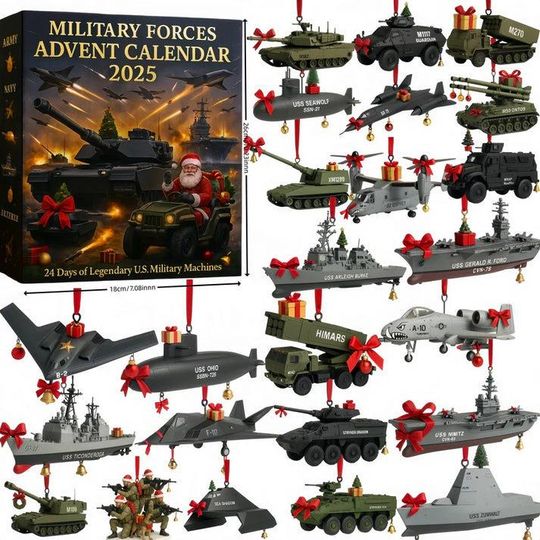 Discover US Military Armed Forces Advent Calendar, US Army, Navy, Air Force, Marines Ornament, Christmas Countdown Calendar, Gift For Military