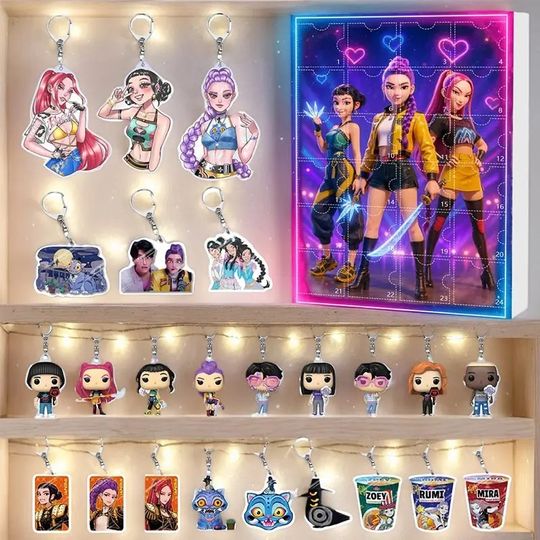 Discover New Demon Hunter Kpop Christmas countdown calendar blind box backpack car keychain acrylic pendant girl Christmas gift