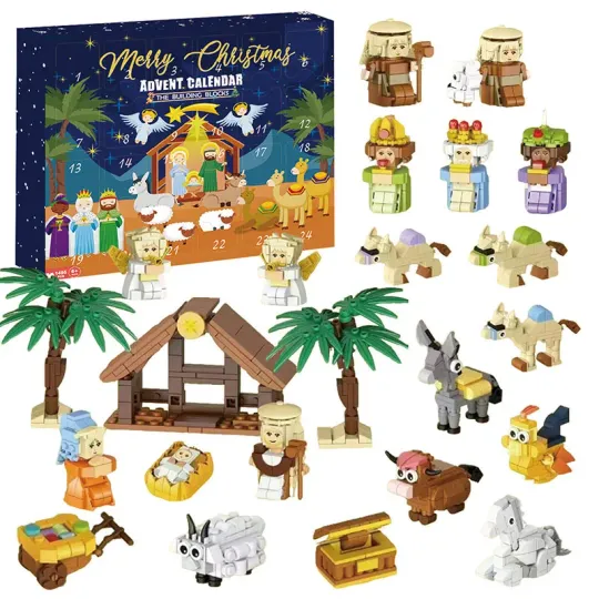 Discover DIY Christmas Advent Calendar Box Nativity Jesus Bricks Toys 24days Countdown Advent Calendars Gifts For Christmas Party Favors