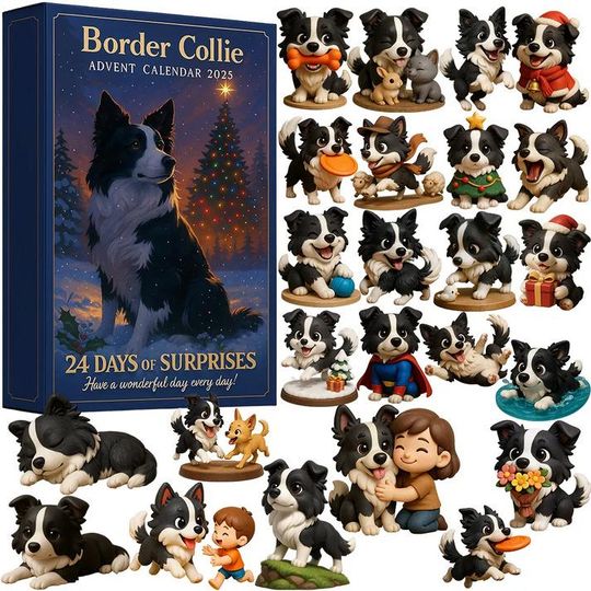 Discover Cute Border Collie Ornament Advent Calendar, Chirstmas Gift For Dog Lovers, Pet Lover, Pet Owners Gift, Xmas Gift For Dog Mom Dog Dad Lover