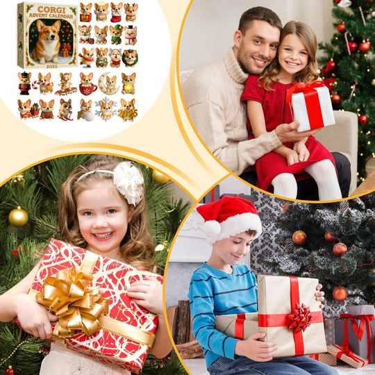 Discover Corgis Advent Calendar Unique Advent Calendar 2025 Corgi Dog Christmas Decor Non-Toxic Acrylic Corgi Pendants For Doorknob Home