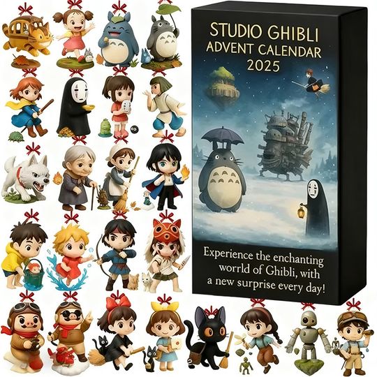 2025 Christmas Advent Calendar Classic Studio Ghibli Anime Collectible Items Animation Derivatives Christmas Gift Blind Box