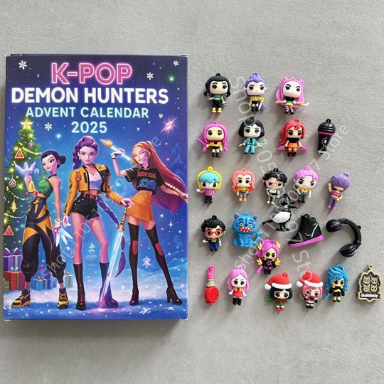 Kpop Demon Hunters Christmas Advent Calendar Huntrix Rumi Mira Zoey SAJA Boys Derpy Tiger Blind Box Toys New Year's Decor Gifts