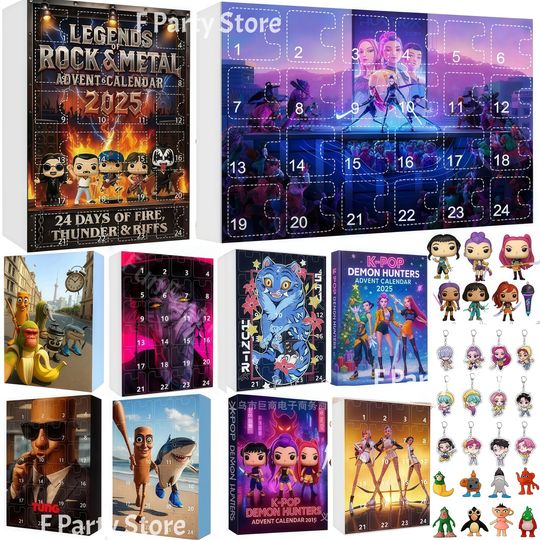 Discover 2025 Countdown Calendars Italian Brainrot Kpop Demon Hunters Advent Calendar Rock and Metal Demon Calendar Gift Supplies
