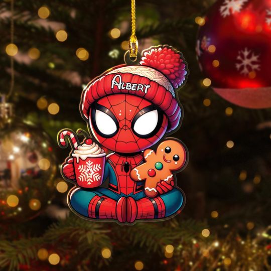 Discover Personalized Spiderman Ornament, Custom Disney Spider Christmas Gift, Christmas Ornament For Kid, 2025 Christmas Tree Decor Gift For Kid