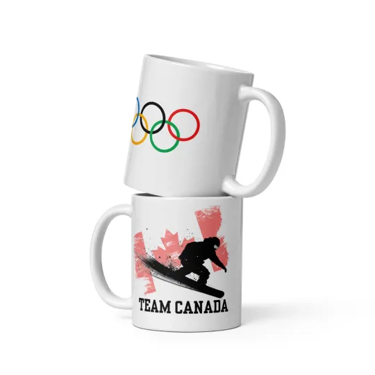 Discover Snowboarding Team Canada Mug 11 oz Olympic Milano 2026 Italy Ceramic Winter