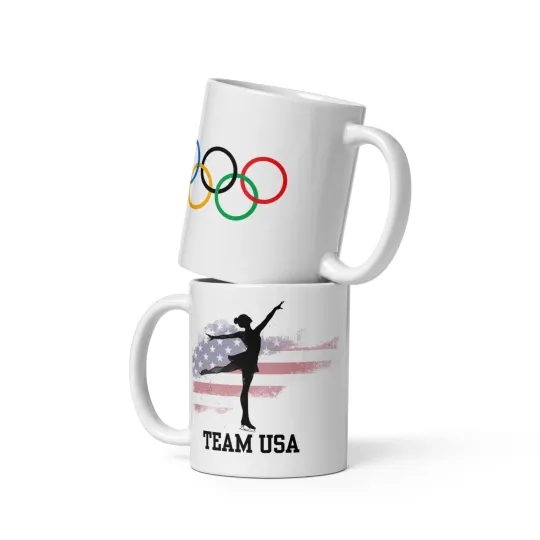 Discover Figure Skating Team USA Mug 11 oz Olympic Milano 2026 Italy Ceramic